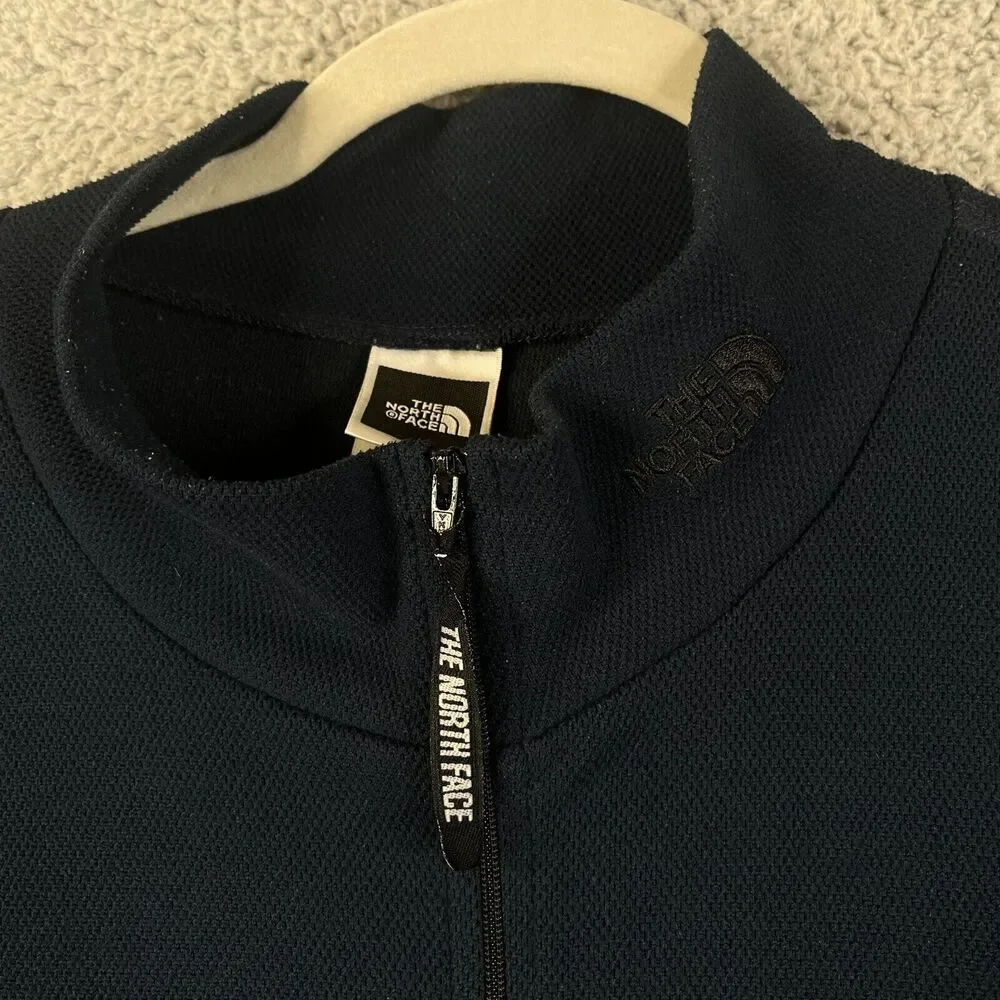 THE NORTH FACE Jacket Mens XL Blue 1/4 Zip Long Sleeve Sweater Logo Golf